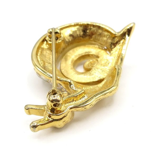Swarovski Clear Crystal Rhinestone Goldtone Snail - Picture 7 of 11